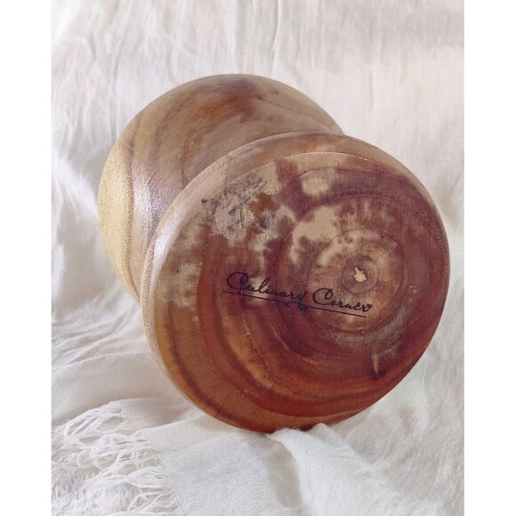 Culinary Corner Wooden Mortar Bowl Decorative Decor Kitchen 5" Tall - Picture 6 of 14